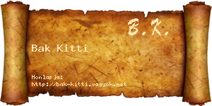 Bak Kitti névjegykártya