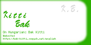 kitti bak business card